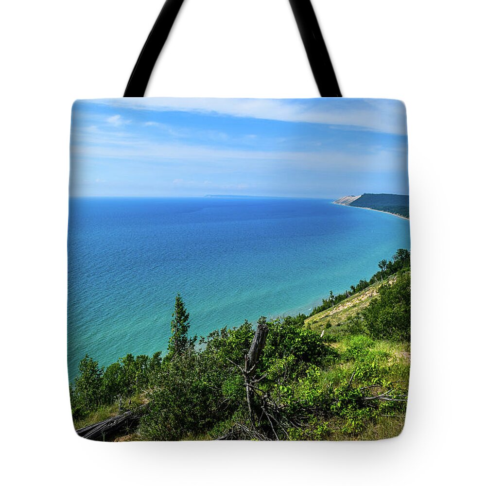 Sleeping Tote Bag featuring the photograph Dune View from Empire Bluffs #2 by Curtis Krusie