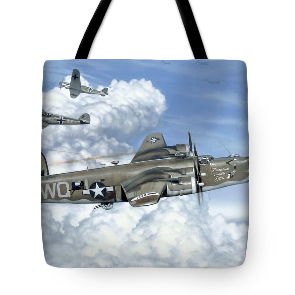 Wwii Tote Bag featuring the painting Greater Love Hath No Man #1 by Murray Jones