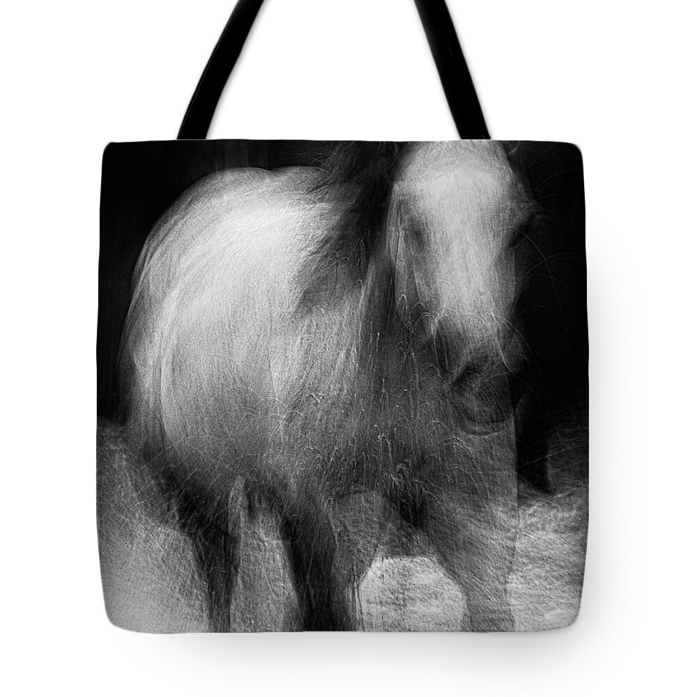 Monochrome Tote Bag featuring the photograph Horse by Grant Galbraith