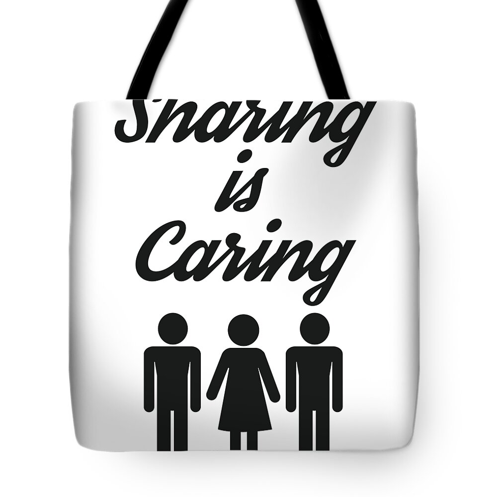 Kinky Adult Humor Gift Sharing is Caring Threesome Swinger Gift Tote Bag by James C pic