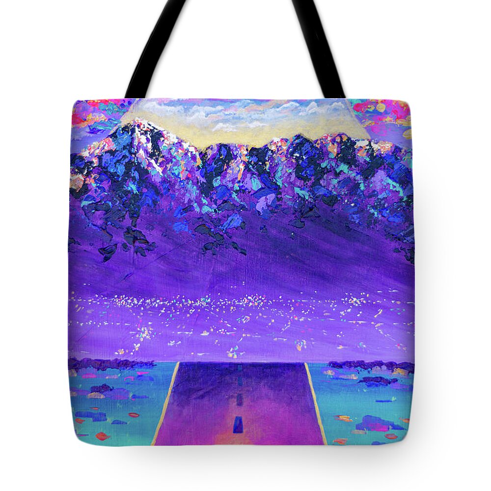 Landscape Tote Bag featuring the painting Perceived Reality Fragment #2 by Ashley Wright