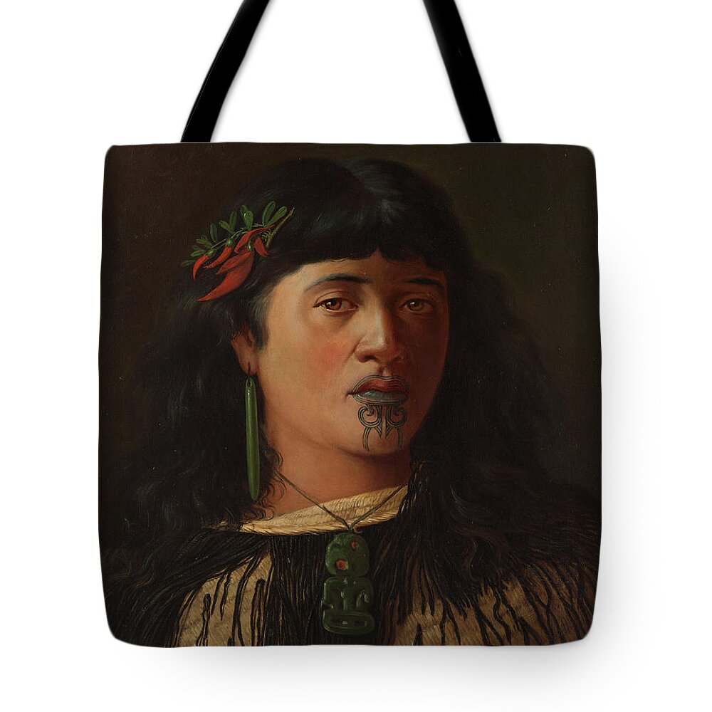 Portrait of a young Maori woman with moko Tote Bag by Louis John Steele -  Pixels