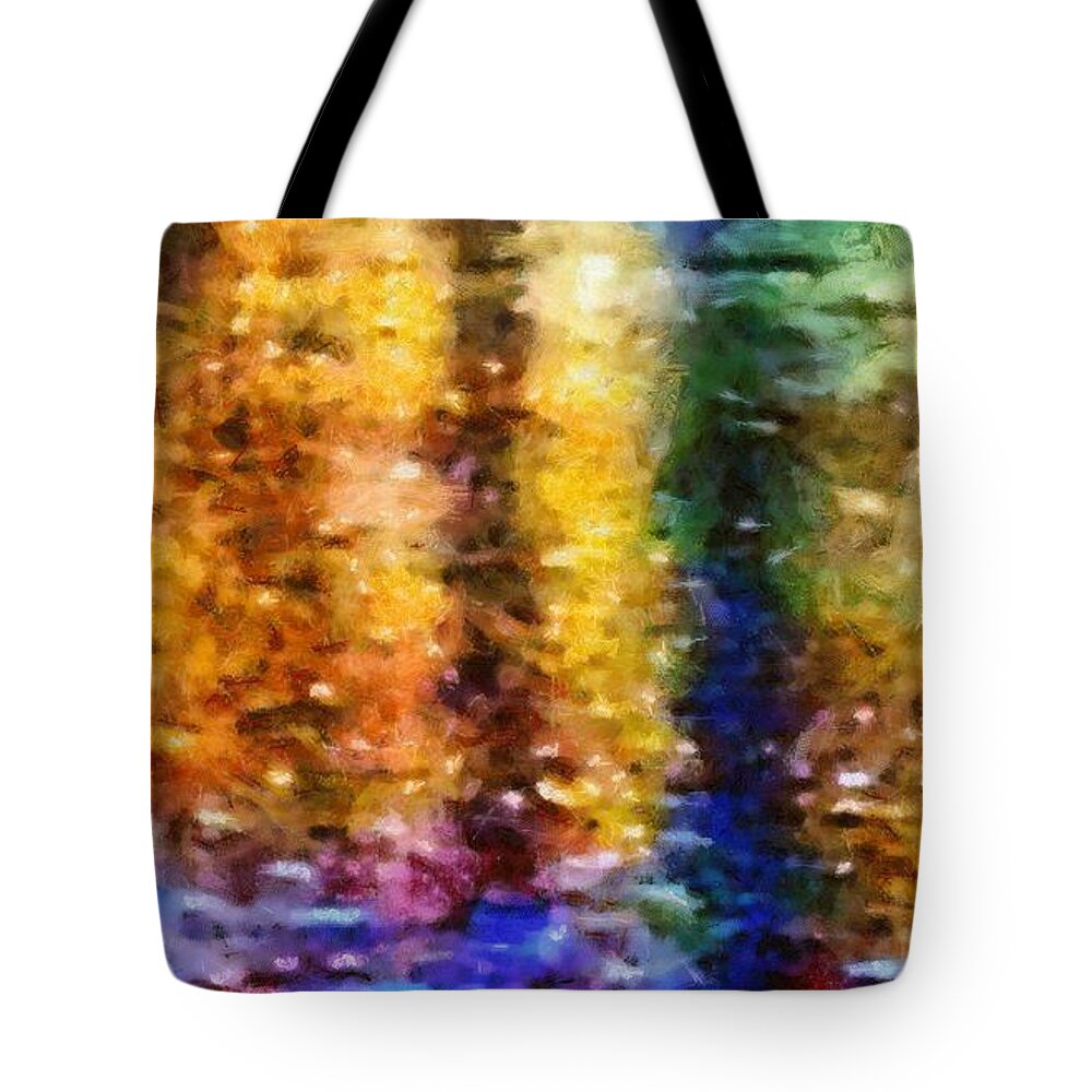 River Tote Bag featuring the mixed media River in Autumn by Christopher Reed