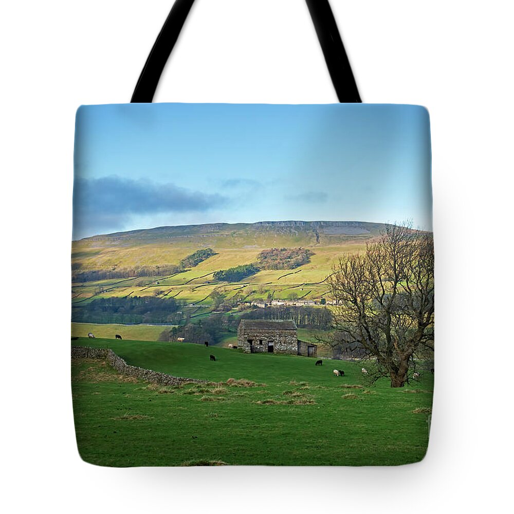 Stone Barn Tote Bag featuring the photograph Stone Barn in Wensleydale, Yorkshire Dales #2 by Louise Heusinkveld