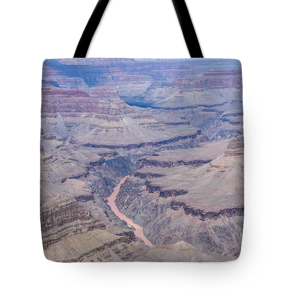 The Grand Canyon And Colorado River Tote Bag featuring the digital art The Grand Canyon and Colorado River by Tammy Keyes