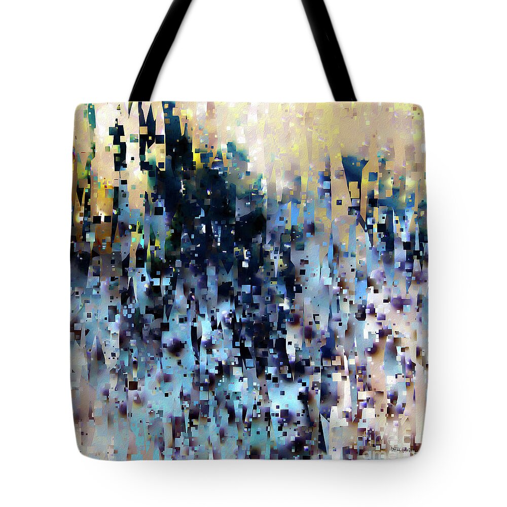 Blue Tote Bag featuring the painting 2 Timothy 4 18. The Lord Will Deliver Me. by Mark Lawrence