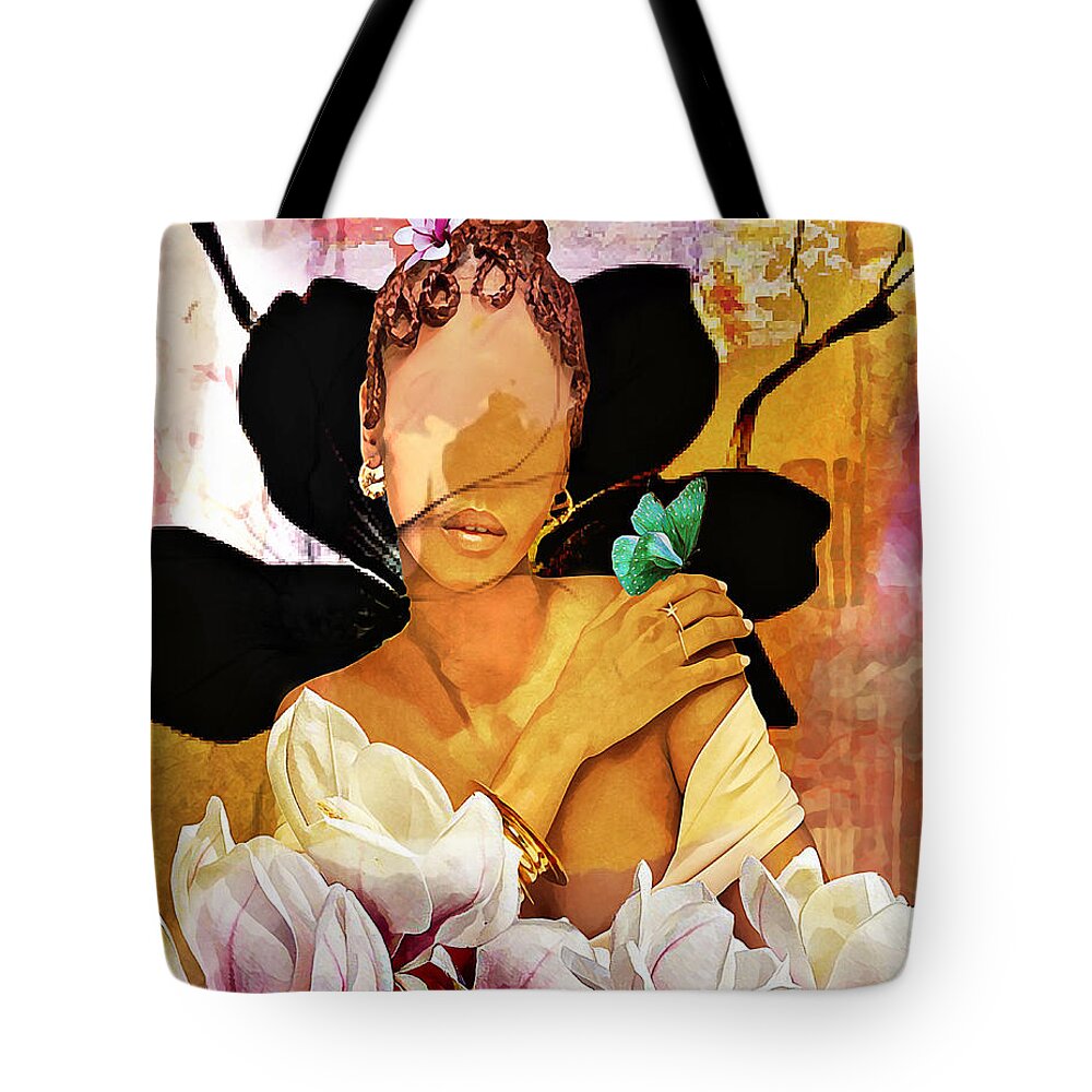 Woman Tote Bag featuring the digital art Untitled #3 by Lynda Payton