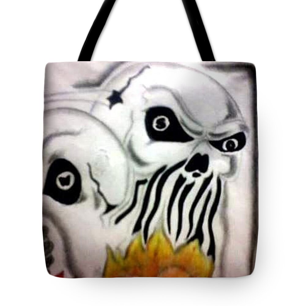 Black Art Tote Bag featuring the drawing Untitled #2 by Maru