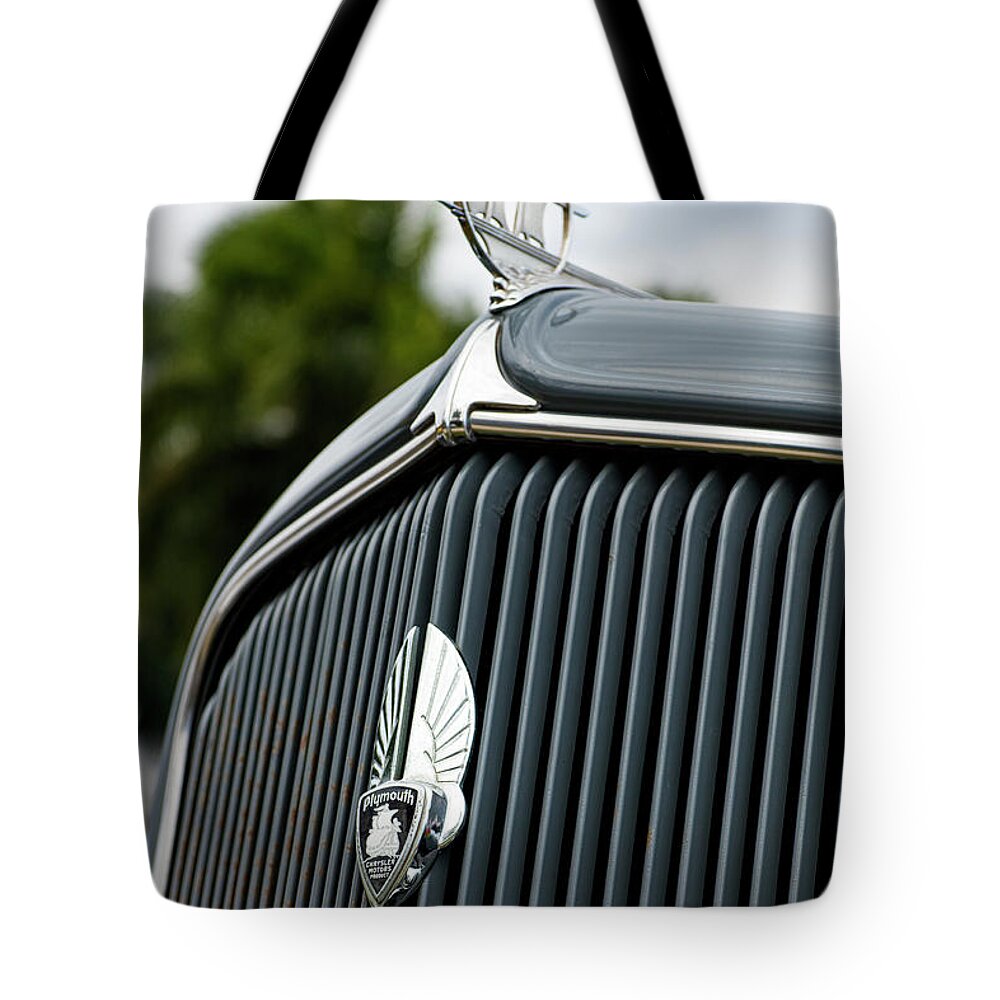 1934 Tote Bag featuring the photograph Vintage Plymouth Automobile #2 by Raul Rodriguez