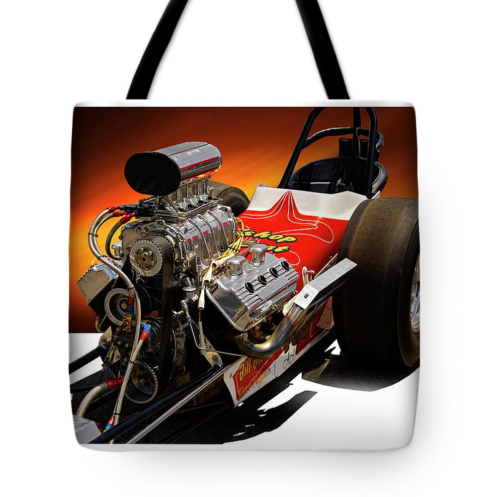 Auto Tote Bag featuring the photograph Vintage Top Fuel Dragster #2 by Dave Koontz
