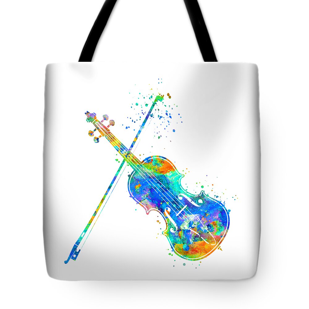 Violin Tote Bag featuring the painting Violin Art by Zuzi 's