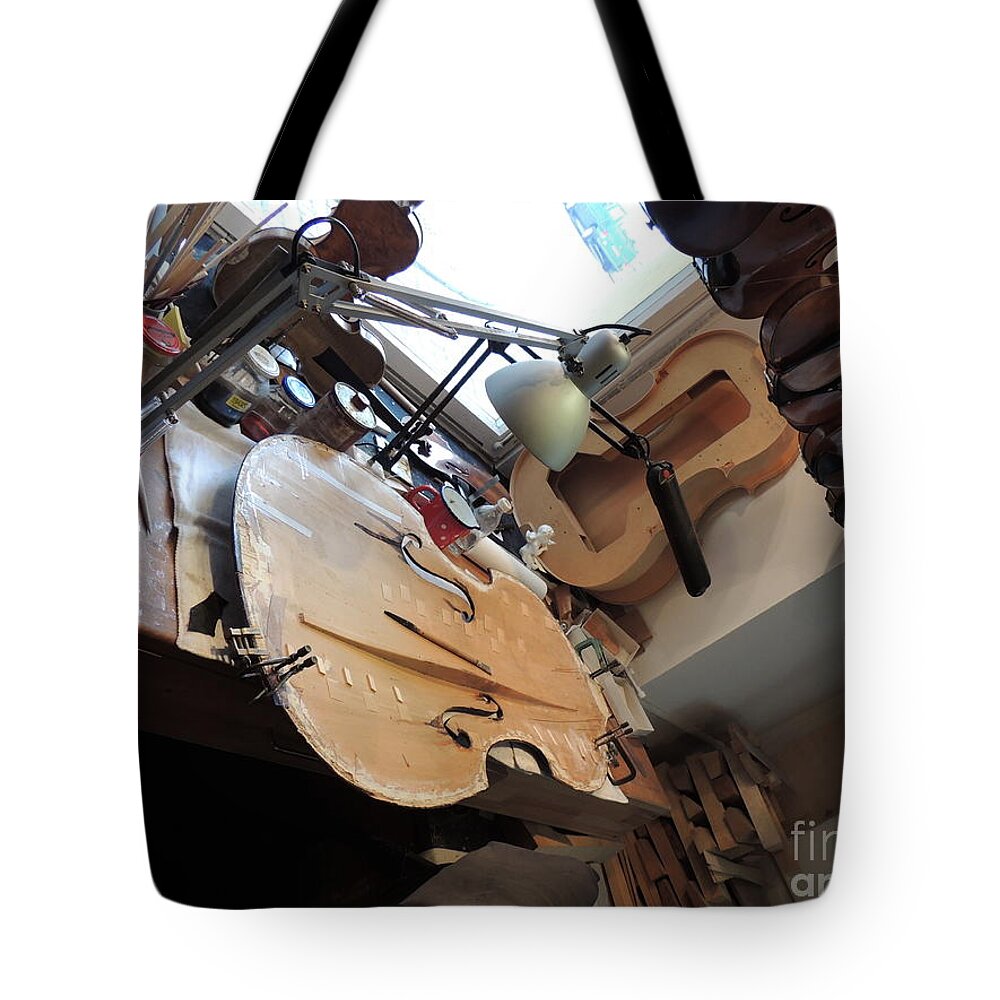 Violines Tote Bag featuring the photograph Violines Germany Stugart #2 by Diane Lesser