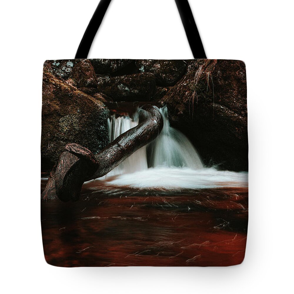 Jizera Mountains Tote Bag featuring the photograph Colourful waterfall in the Jizera Mountains, Czech Republic by Vaclav Sonnek