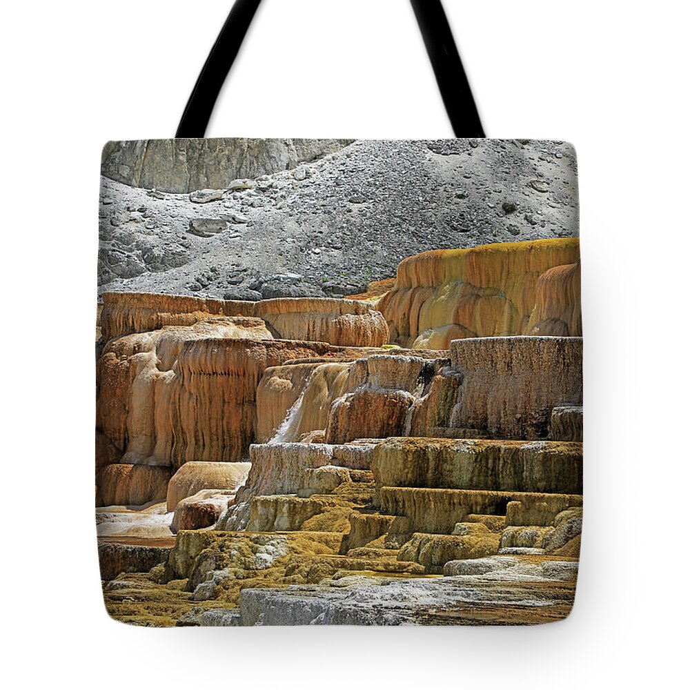 Mammoth Hot Springs Tote Bag featuring the photograph Yellowstone NP - Mammoth Hot Springs #4 by Richard Krebs