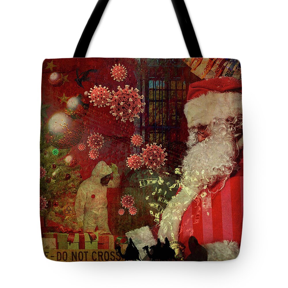 Magical Circles Tote Bag featuring the digital art 2019 End of Christmas by Ricardo Dominguez