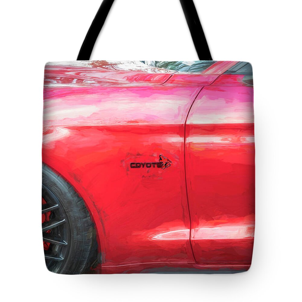 2019 Ruby Red Ford Coyote Mustang Gt 50 Tote Bag featuring the photograph 2019 Ruby Ford Coyote Mustang GT 50 X124 by Rich Franco