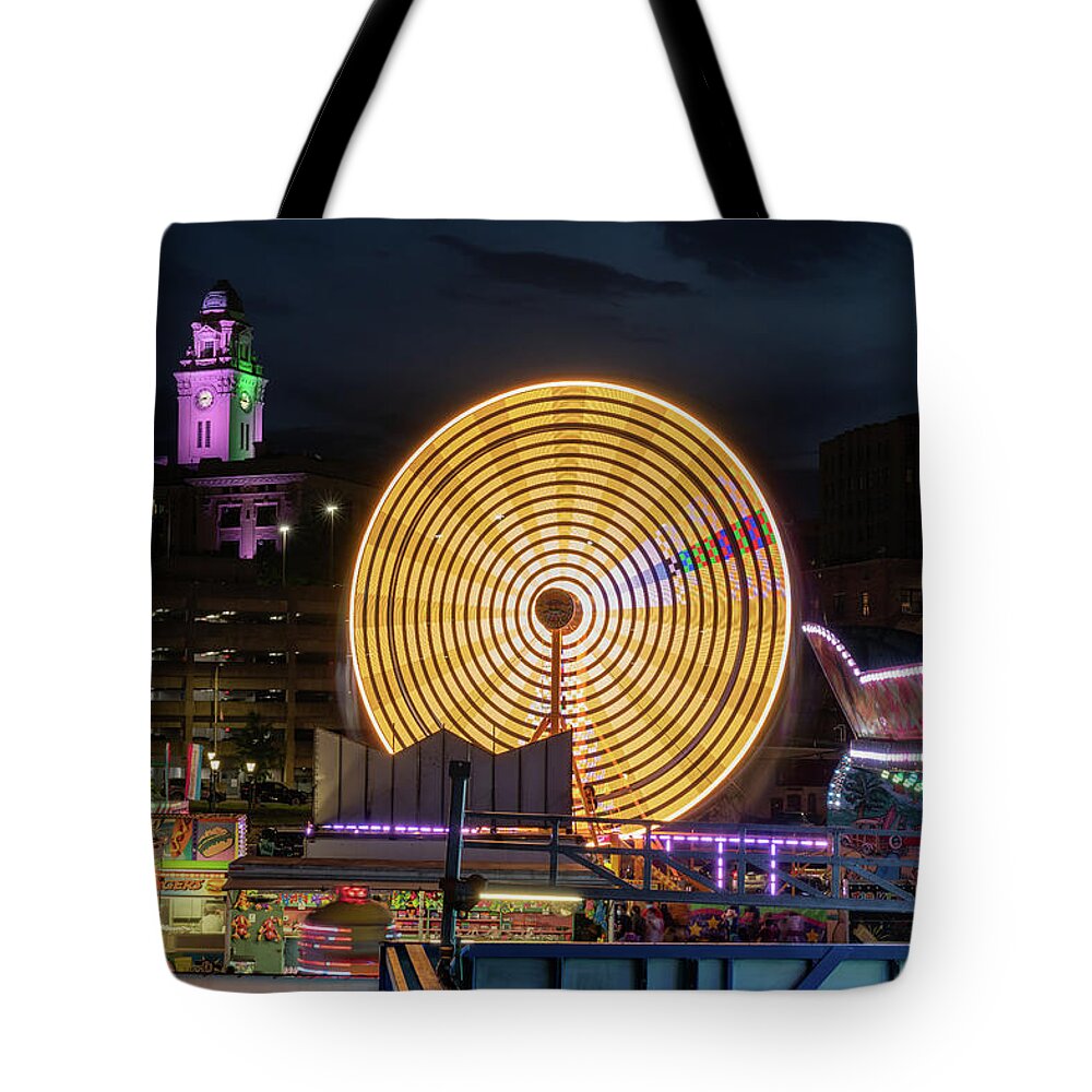 City Hall Tote Bag featuring the photograph Carnival in Yonkers by Kevin Suttlehan