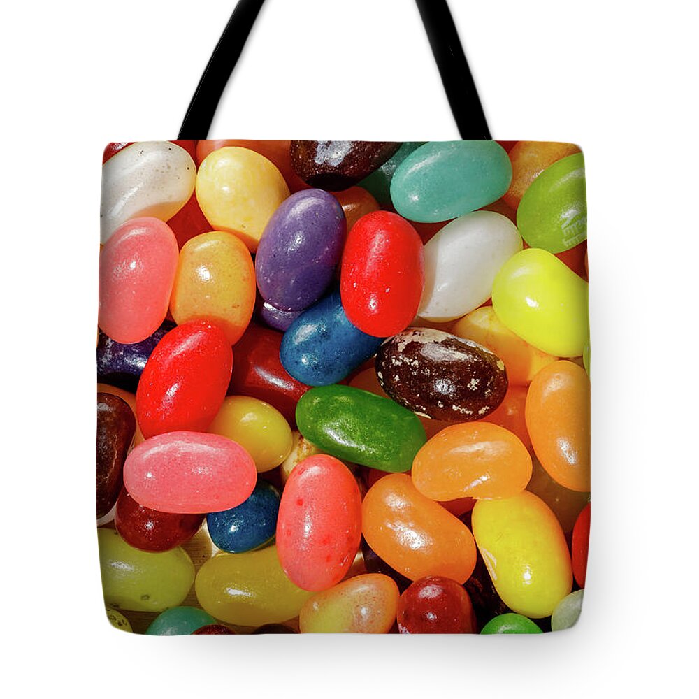 Jelly Beans Tote Bag featuring the photograph Jelly Beans closeup by Peter Pauer