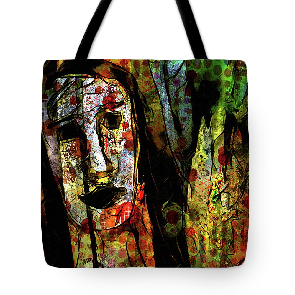 Face Tote Bag featuring the digital art Strength by Marina Flournoy