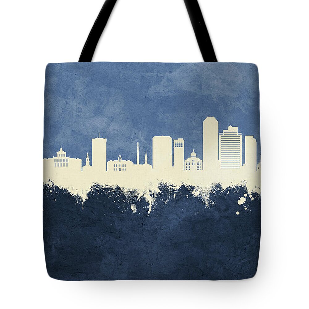 Lexington Tote Bag featuring the digital art Lexington Kentucky Skyline by Michael Tompsett