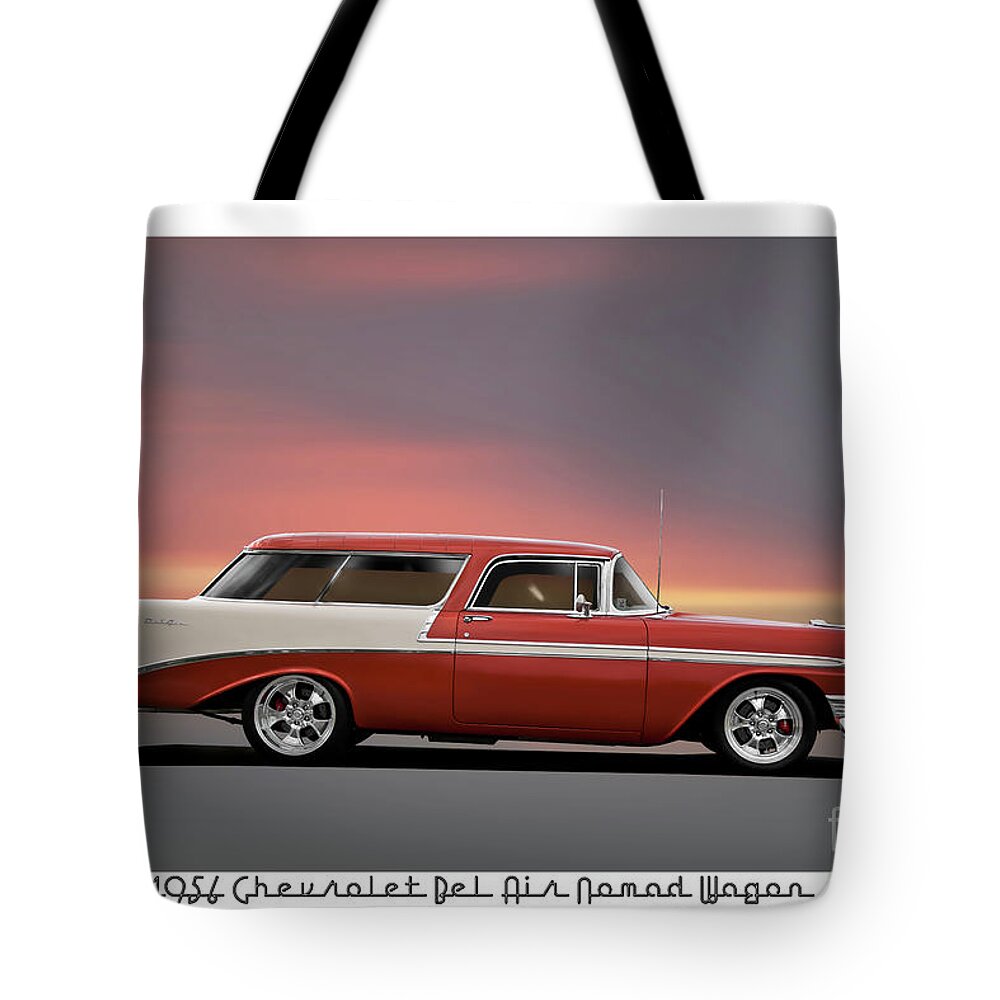 1956 Chevrolet Bel Air Nomad Tote Bag featuring the photograph 1956 Chevrolet Bel Air Nomad Wagon #3 by Dave Koontz