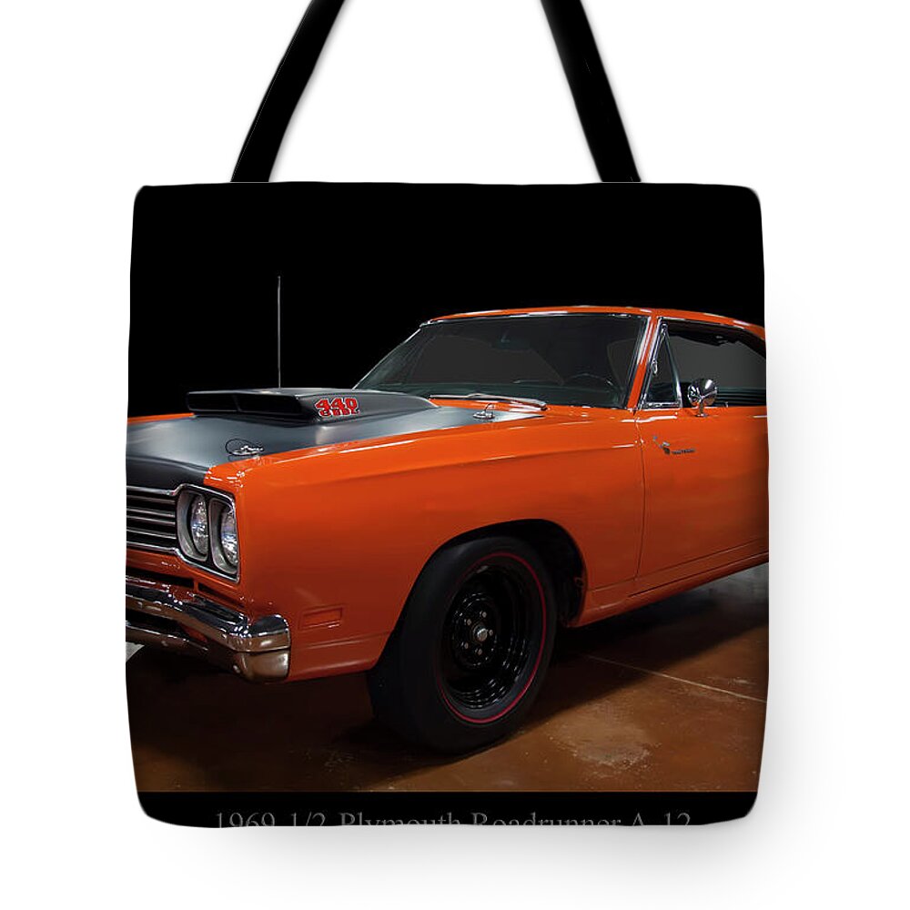 1969 Plymouth Road Runner A12 Tote Bag featuring the photograph 1969 Plymouth Road Runner A12 by Flees Photos