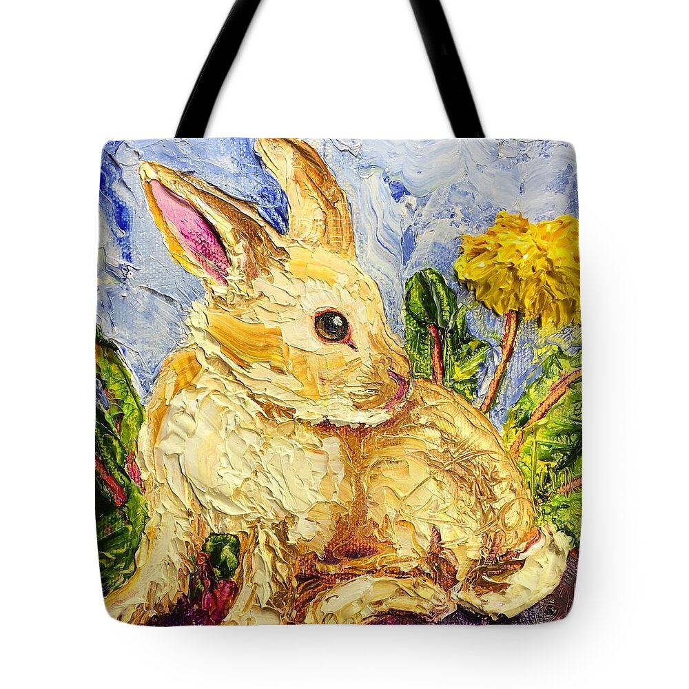Paris Wyatt Llanso Tote Bag featuring the painting Bunny Rabbit #2 by Paris Wyatt Llanso