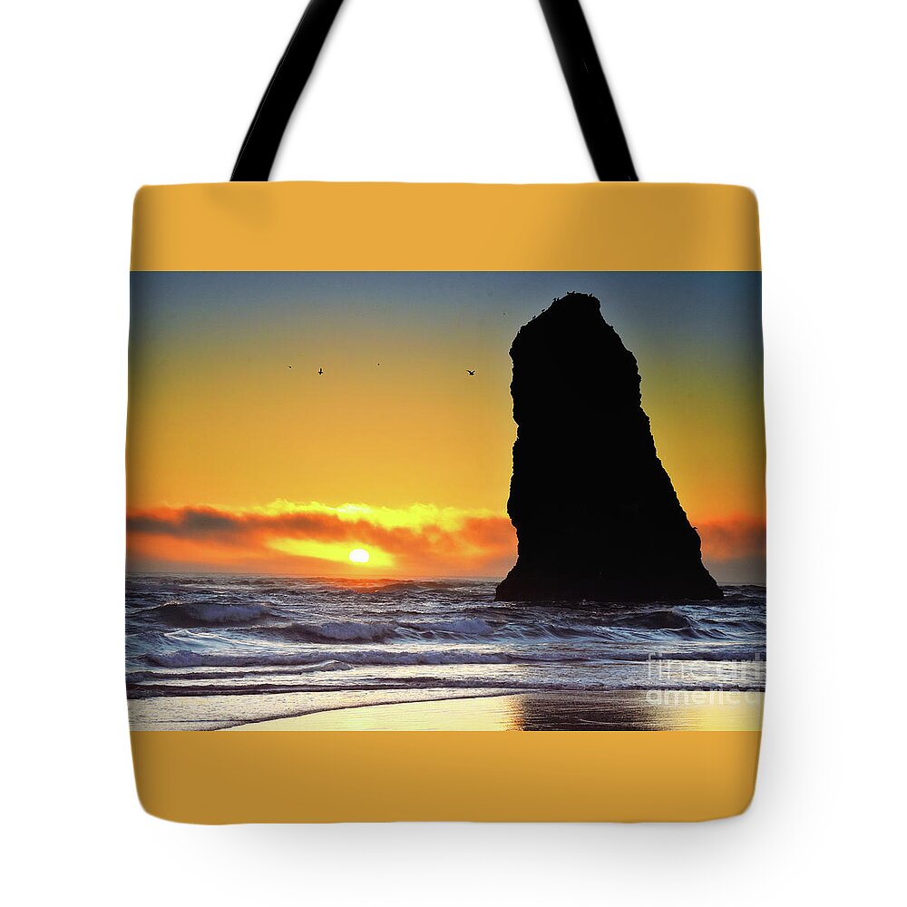 Cannon Beach Tote Bag featuring the photograph Cannon Beach Sunset #3 by Scott Cameron