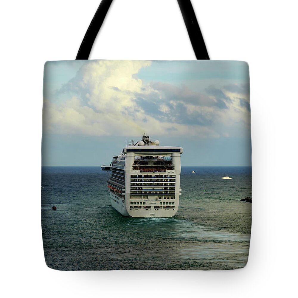 Cruise Tote Bag featuring the photograph Caribbean Princess by AE Jones