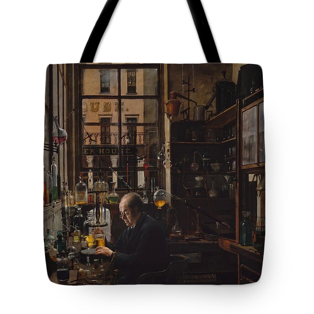 Painting Tote Bag featuring the painting In the Laboratory #3 by Henry Alexander