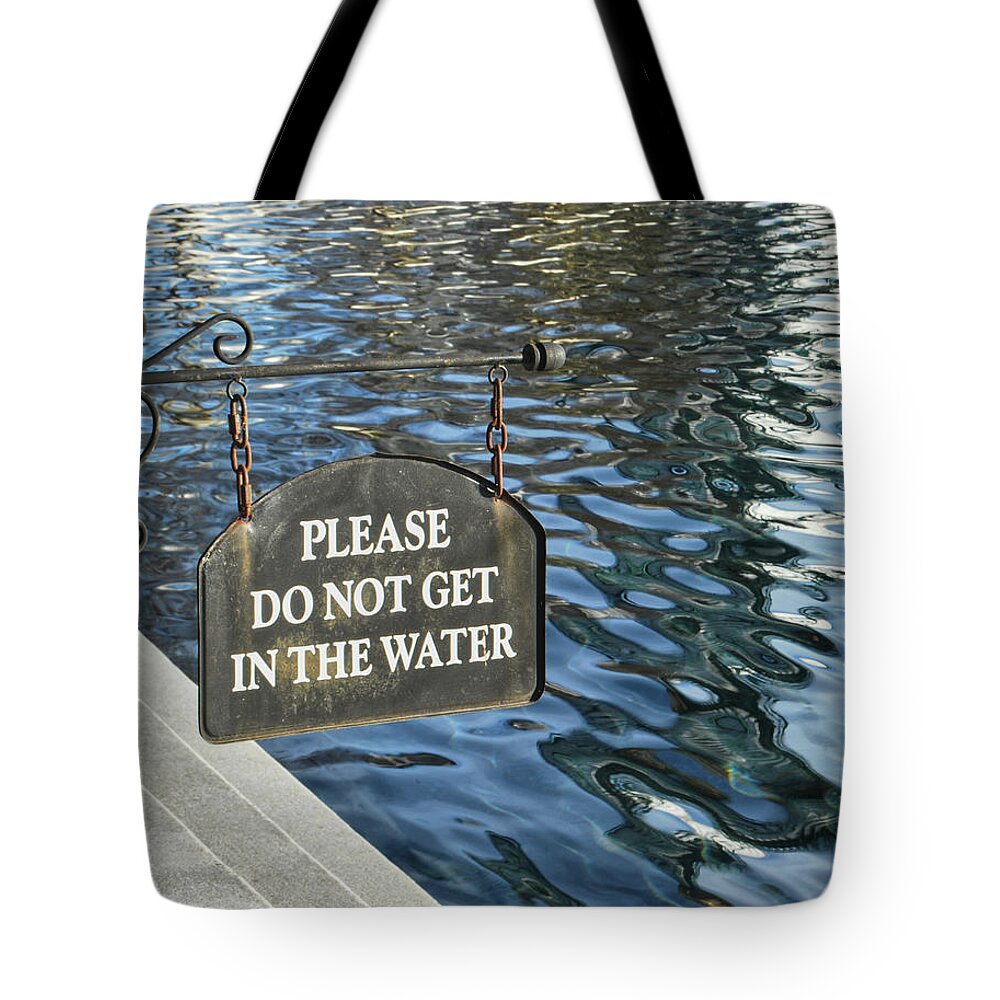 Knoxville Tote Bag featuring the photograph No Swimming #3 by Phil Perkins