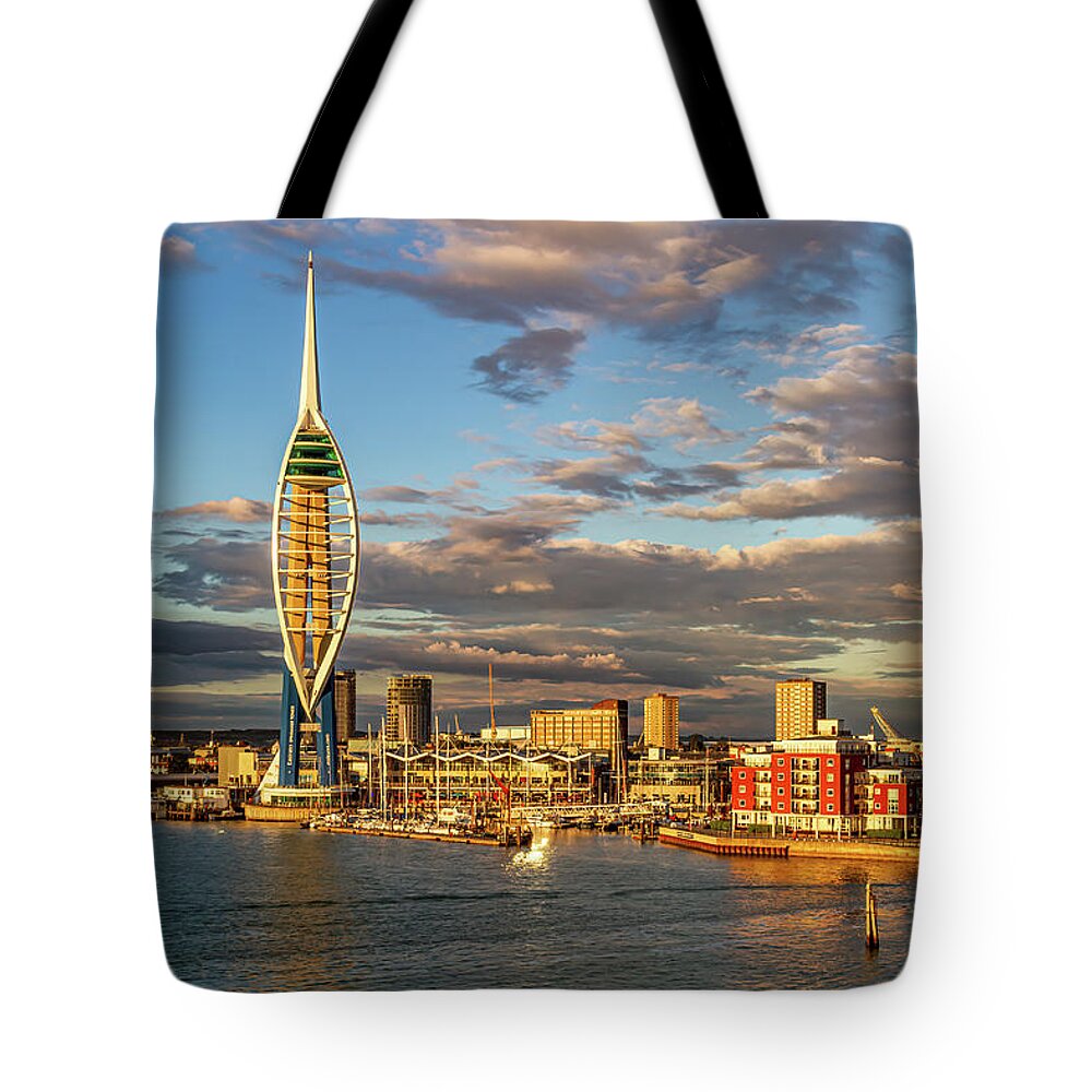 Harbor Tote Bag featuring the photograph Portsmouth Harbour England by Shirley Mitchell
