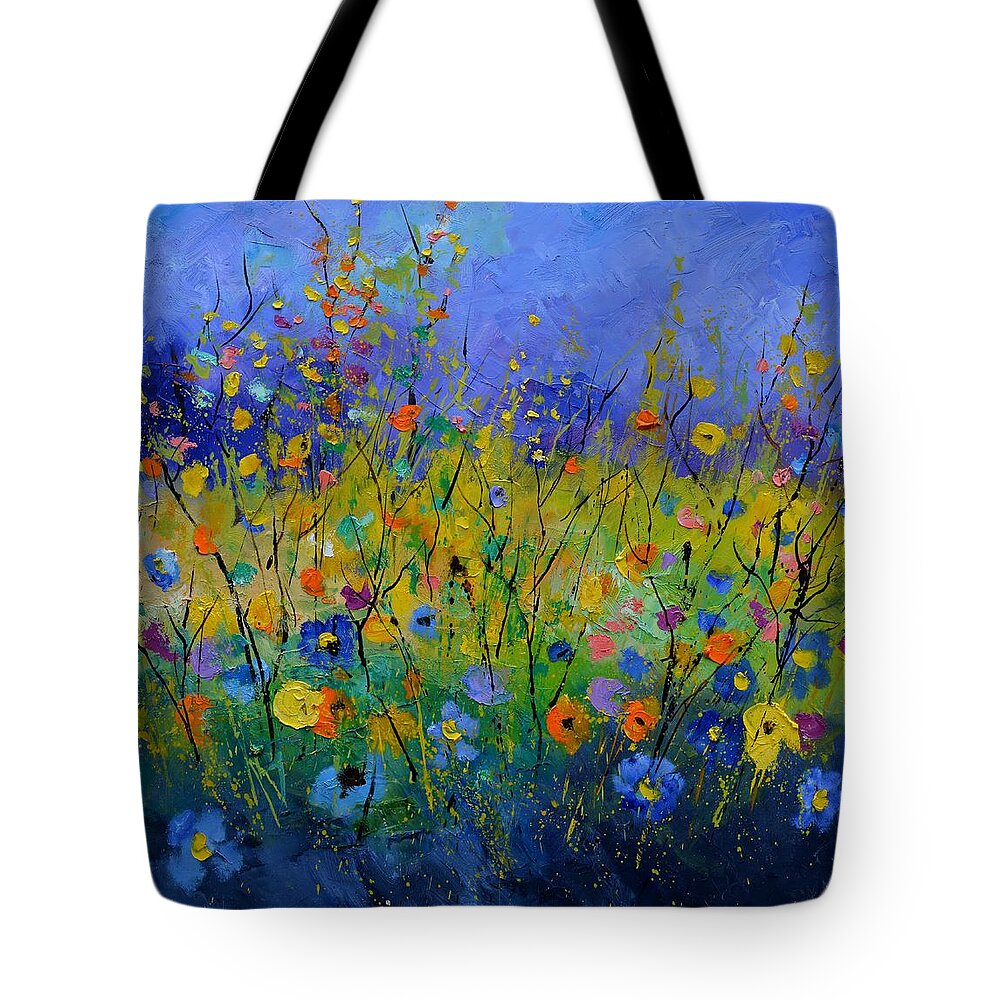 Poppies Tote Bag featuring the painting Summer flowers by Pol Ledent