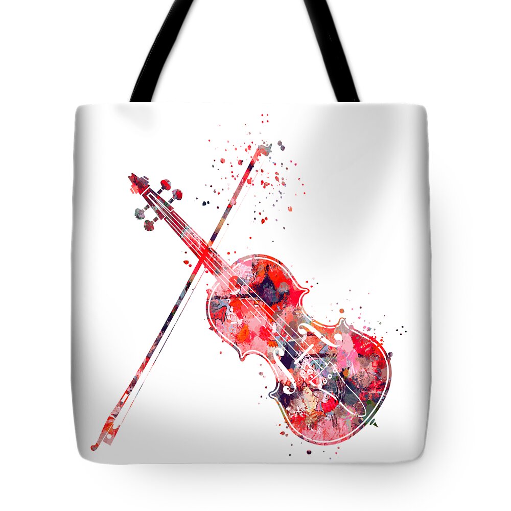 Violin Tote Bag featuring the painting Violin Art by Zuzi 's