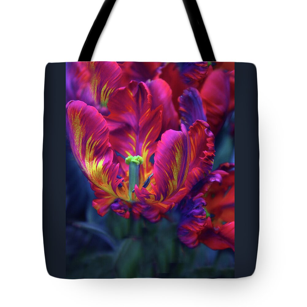 Tulips Tote Bag featuring the photograph Rapturous Rococo by Jessica Jenney