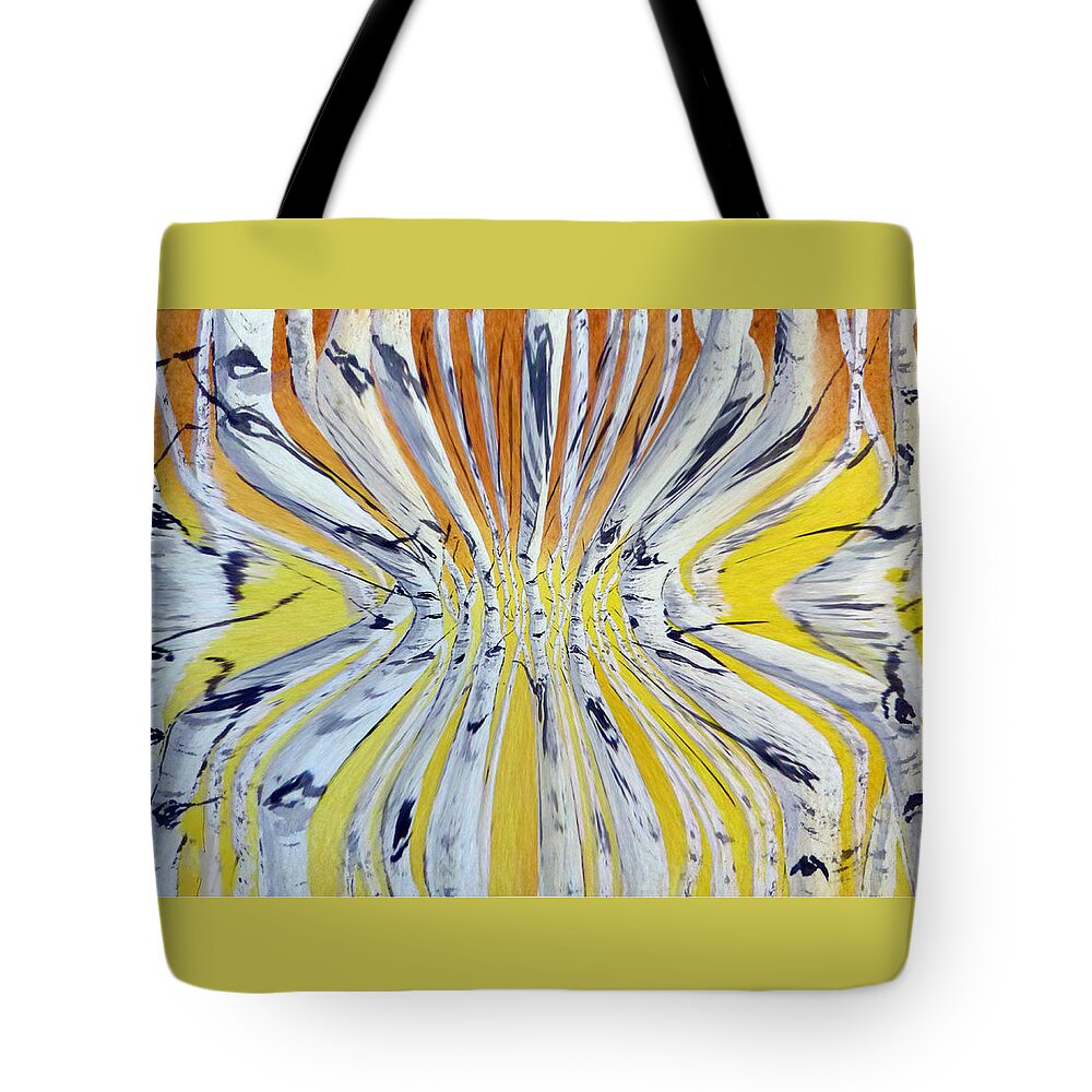 Birch Trees Tote Bag featuring the digital art 36, 24, 36, Birch Beauty by Ronald Mills