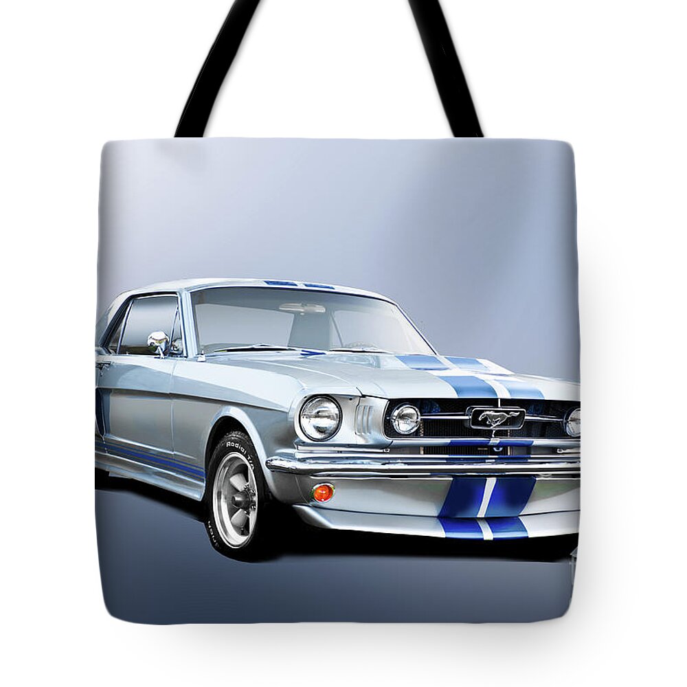 1965 Ford Mustang Tote Bag featuring the photograph 1965 Ford Mustang Coupe #4 by Dave Koontz
