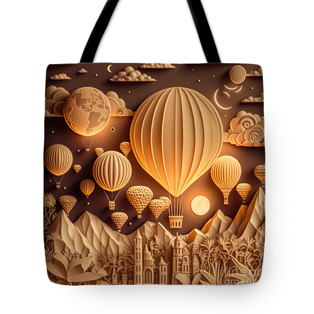 Balloons Tote Bag featuring the digital art Balloons by Jay Schankman
