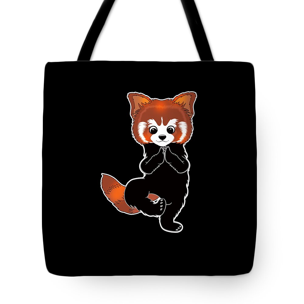 Funny Red Panda Yoga Meditation Cute Animal Gift #4 Tote Bag by Lukas Davis  - Pixels