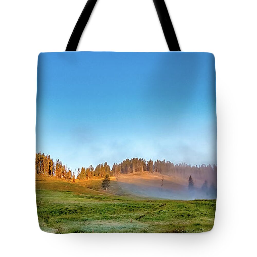 Power Generation Tote Bag featuring the photograph Hayden Valley, Yellowstone National Park #4 by Alex Grichenko