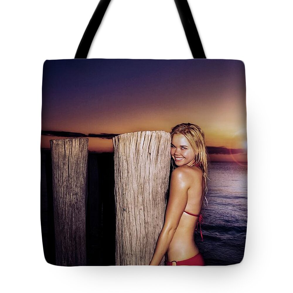 Athletic Tote Bag featuring the photograph 4200 Elisa Naples Beach Florida - MAXIM Magazine by Amyn Nasser