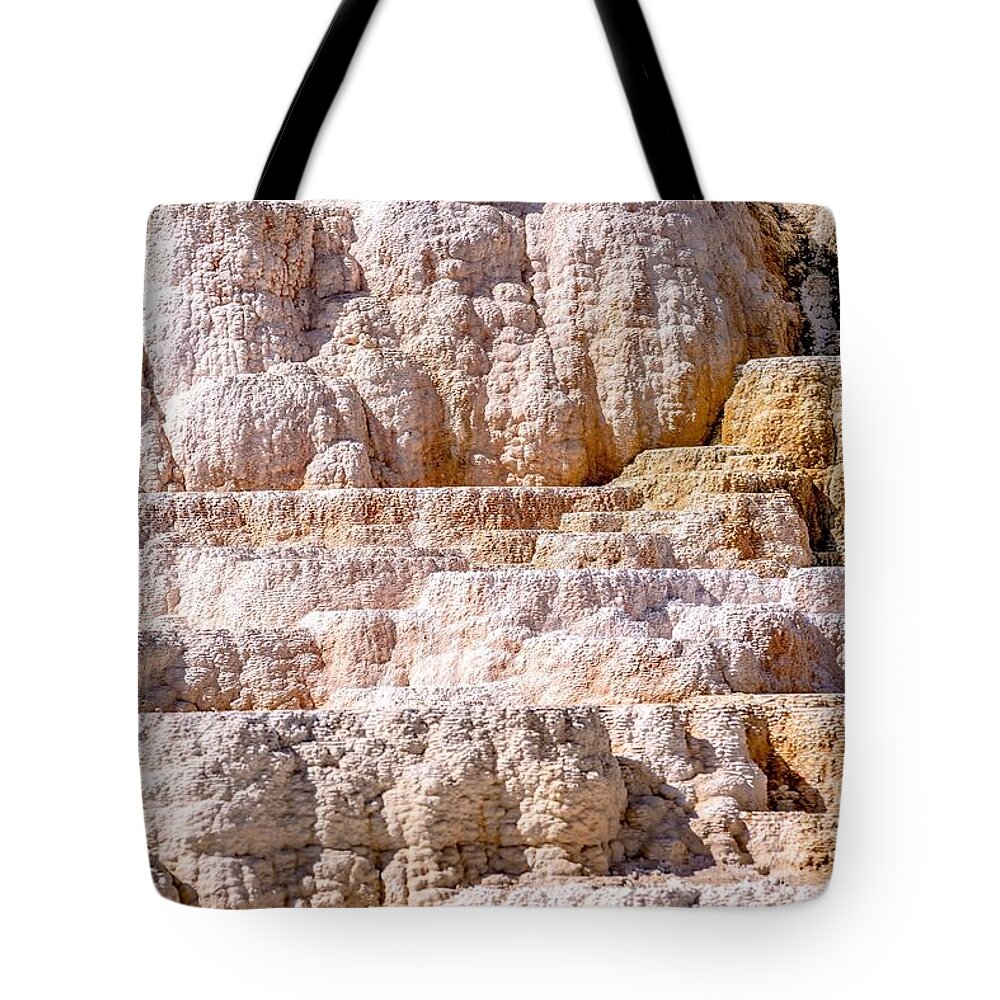  Mountains Tote Bag featuring the photograph Travertine Terraces, Mammoth Hot Springs, Yellowstone #48 by Alex Grichenko