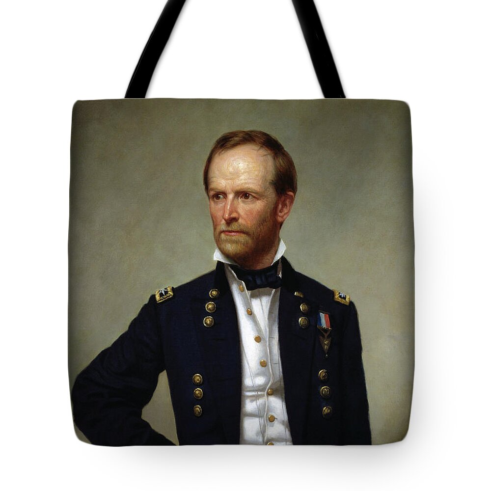 General Sherman Tote Bag featuring the painting General William Tecumseh Sherman by War Is Hell Store
