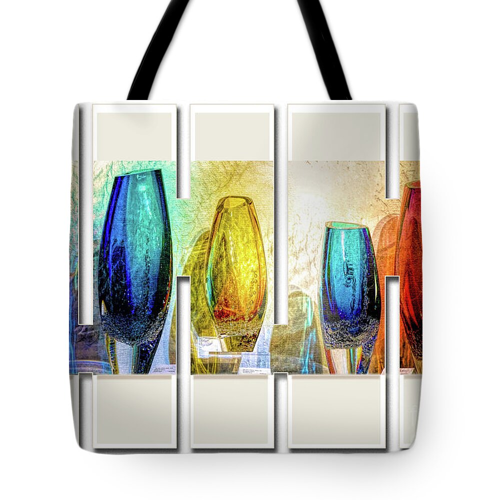 Glass Tote Bag featuring the digital art 5 Glasses by Deb Nakano
