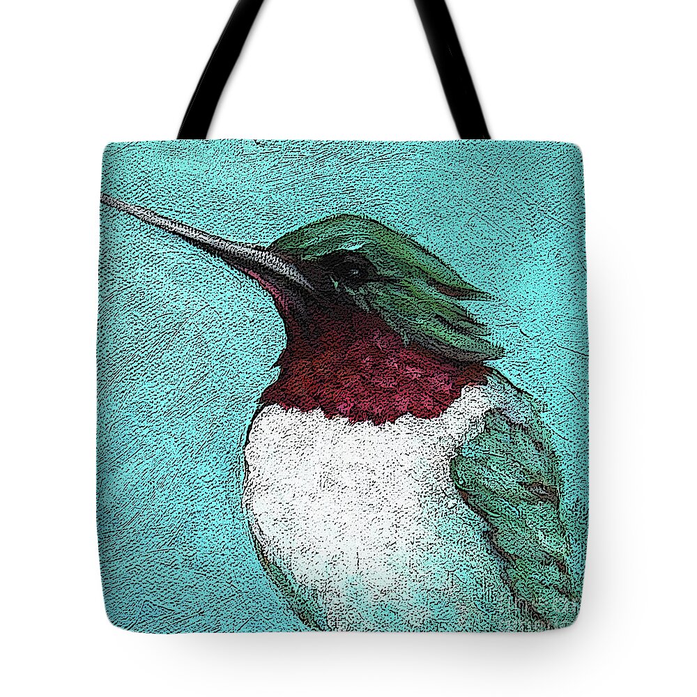Bird Tote Bag featuring the painting 5 Humming Bird by Victoria Page