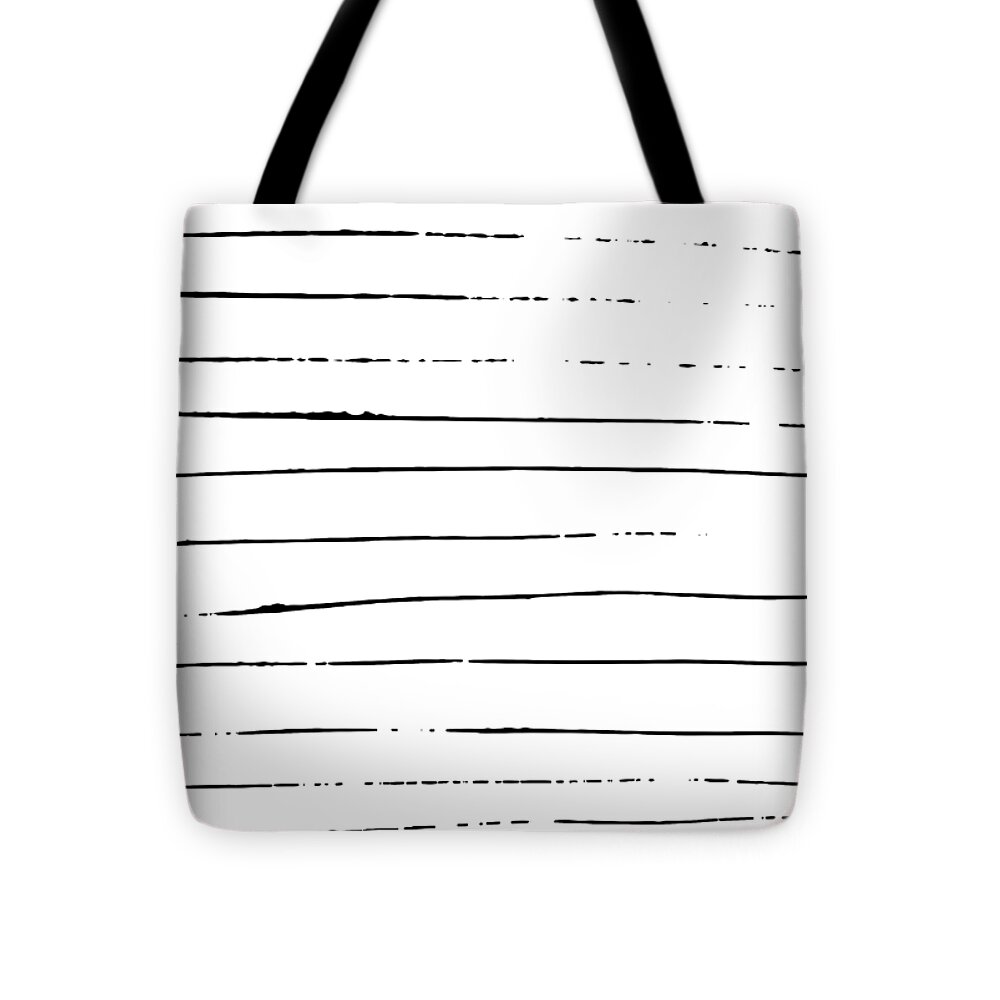 Modern simple trendy black and white hand drawn striped pattern Tote Bag by  Shawn Hempel - 16 x 16 - Pixels