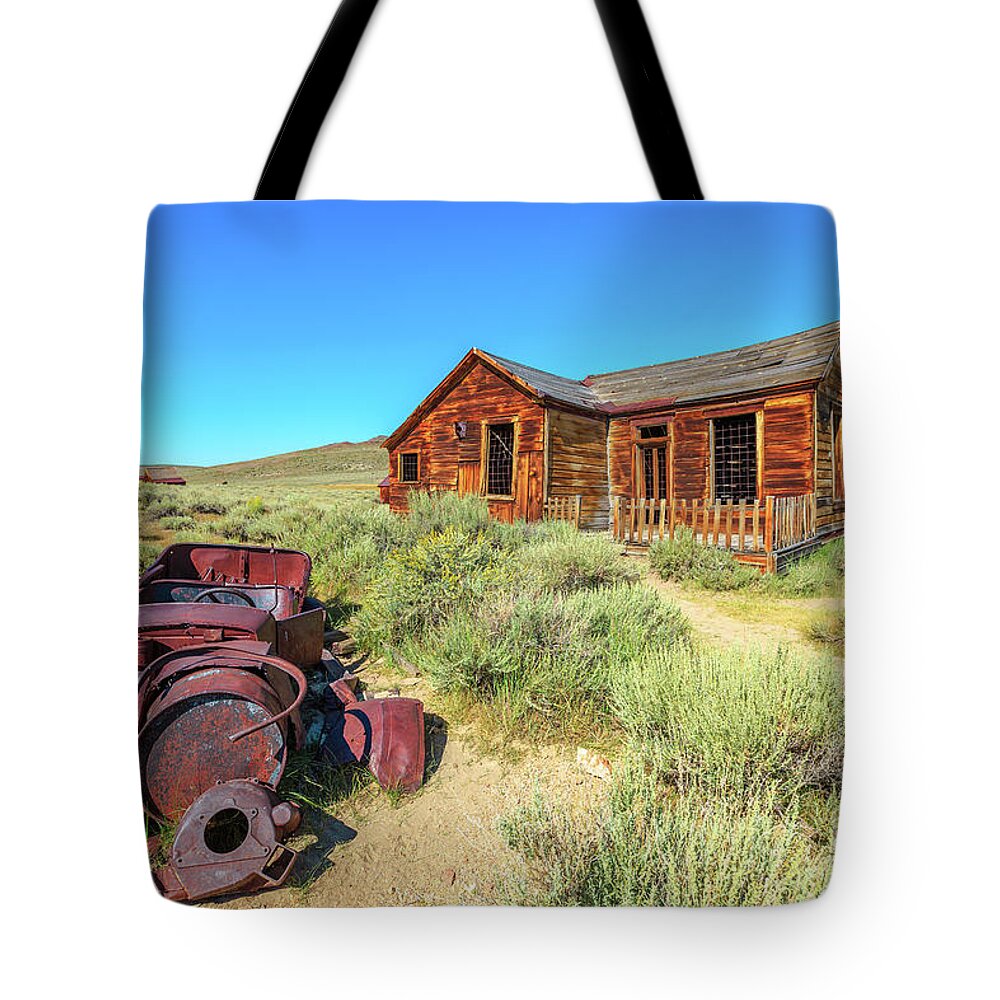 Bodie Tote Bag featuring the photograph Vitange old american car #5 by Benny Marty