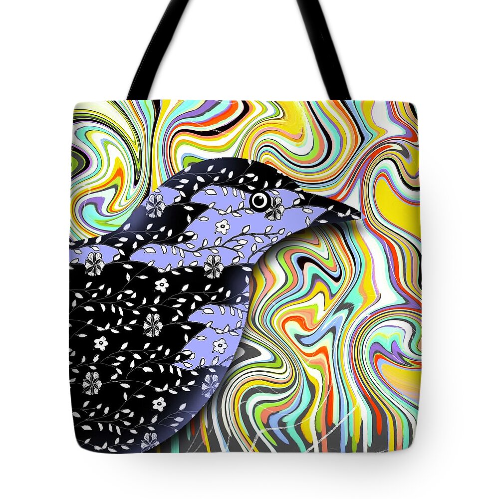  Tote Bag featuring the digital art Birdland Series No. 14 of 16 by Steve Hayhurst