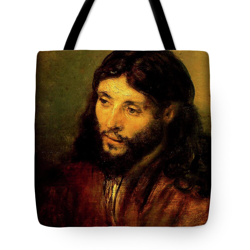 Christ Tote Bag featuring the painting Head of Christ by Rembrandt van Rijn