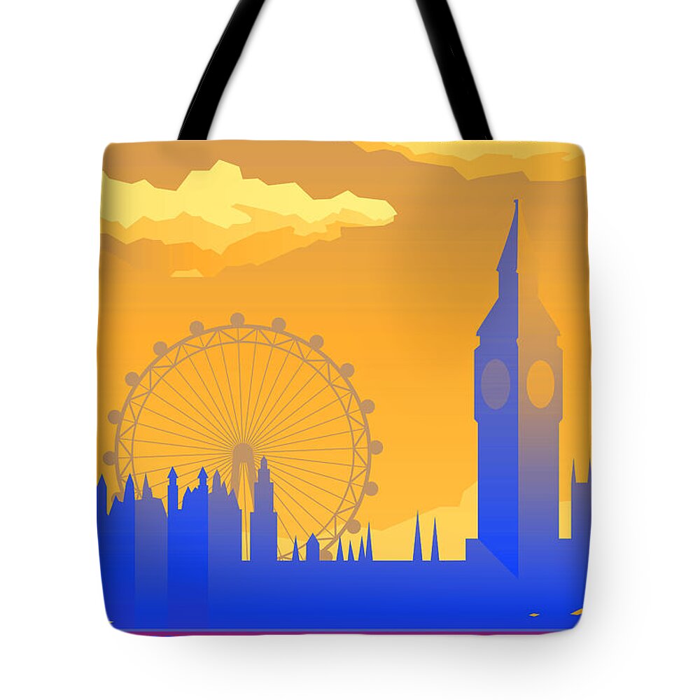 Oil On Canvas Tote Bag featuring the digital art London #6 by Celestial Images